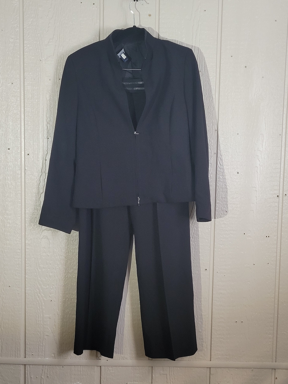 Ann Taylor Black Women's Two-Piece Pantsuit with Zip-Front Jacket